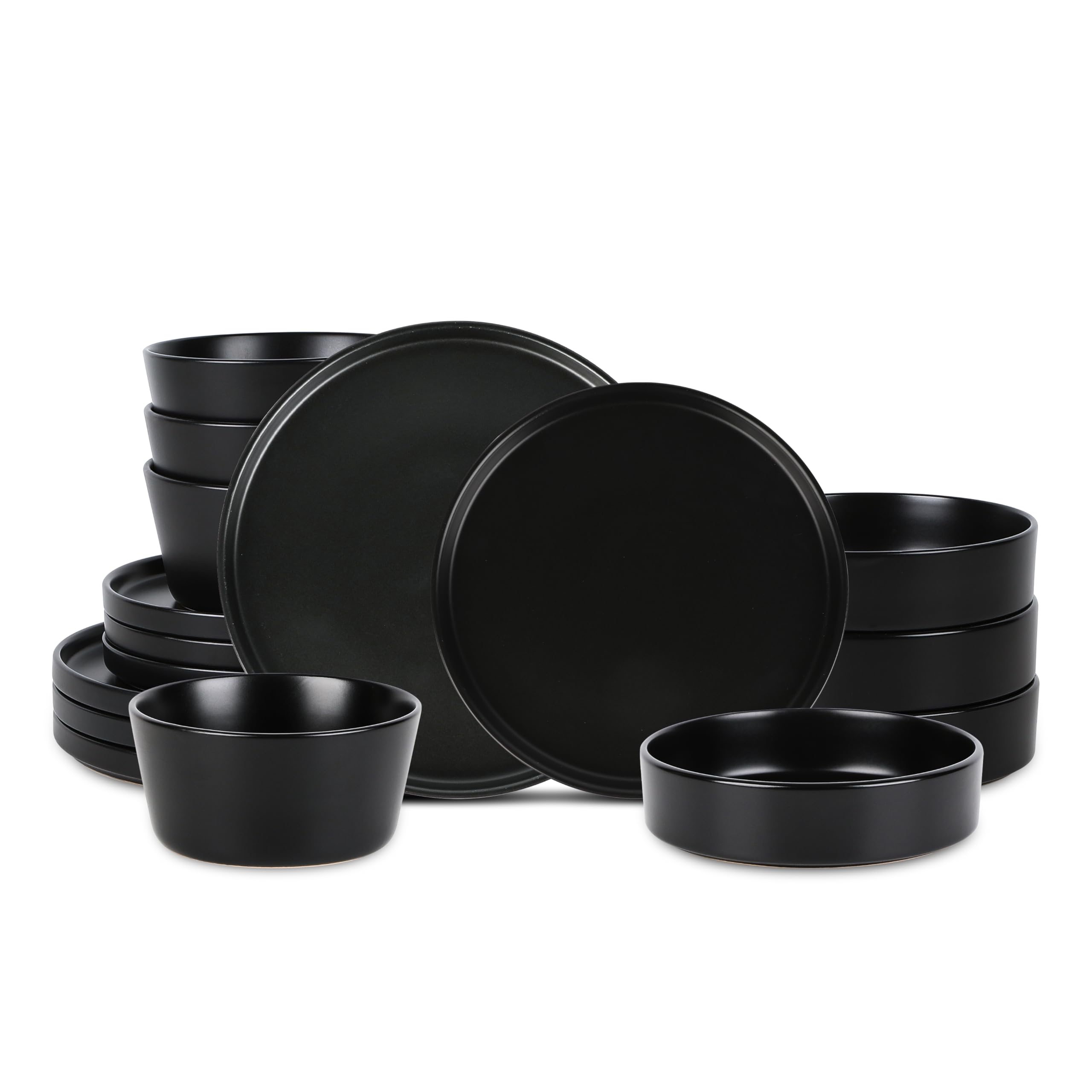 Stone Lain Celina Modern Stoneware 16-Piece Dinnerware Set, Cereal